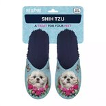 Pantoffel shih tzu lichtblauw / donkerblauw