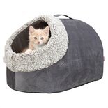 Trixie kattenmand iglo calida warmtereflecterend grijs-wit / zwart