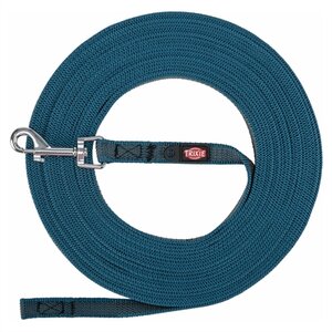 Trixie hondenriem sleeplijn met rubber anti slip petrol blauw