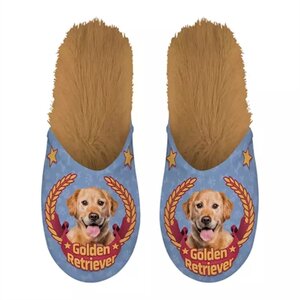 Pantoffel golden retriever lila / beige