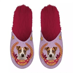 Pantoffel jack russel roze / fuchsia