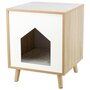 Trixie kattenmand huis isa houtlook lichtbruin / wit