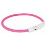 Trixie lichtgevende halsband hond flash usb tpu / nylon roze