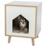 Trixie kattenmand huis isa houtlook lichtbruin / wit_