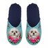 Pantoffel shih tzu lichtblauw / donkerblauw_